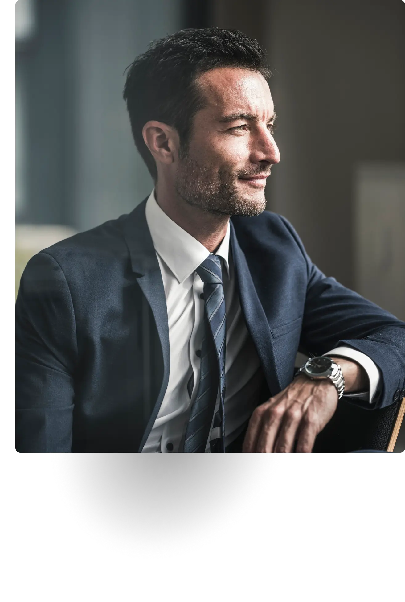 Business Man wearing suit and watch