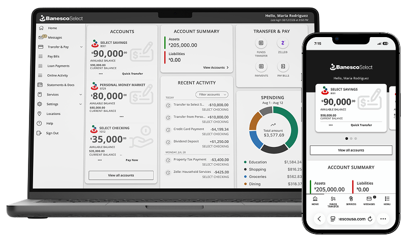 New Online Banking dashboard preview